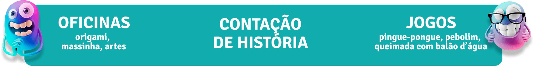 Oficinas, contação de história e jogos